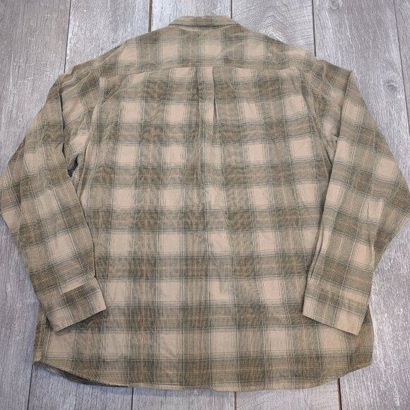 Scully Mens Corduroy Flannel Shirt Size XXL Brown Long Sleeve Button Plaid - Picture 2 of 5